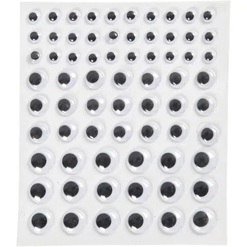 Wiebelogen Zelfklevend Wit/Zwart 8-12-14mm