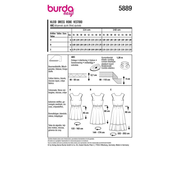 Burda Patroon 5889 - Jurk in Variaties