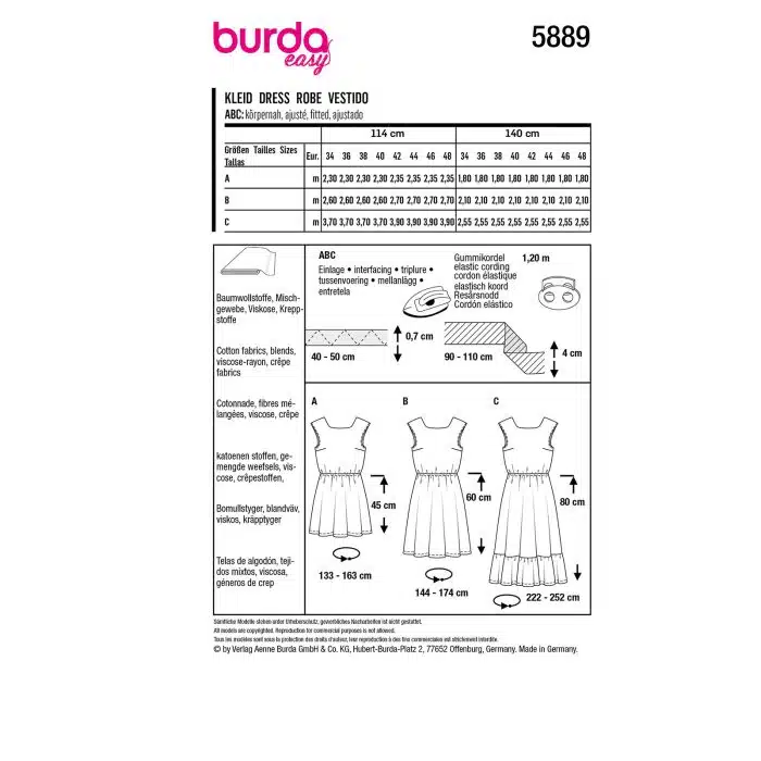 Burda Patroon 5889 - Jurk in Variaties