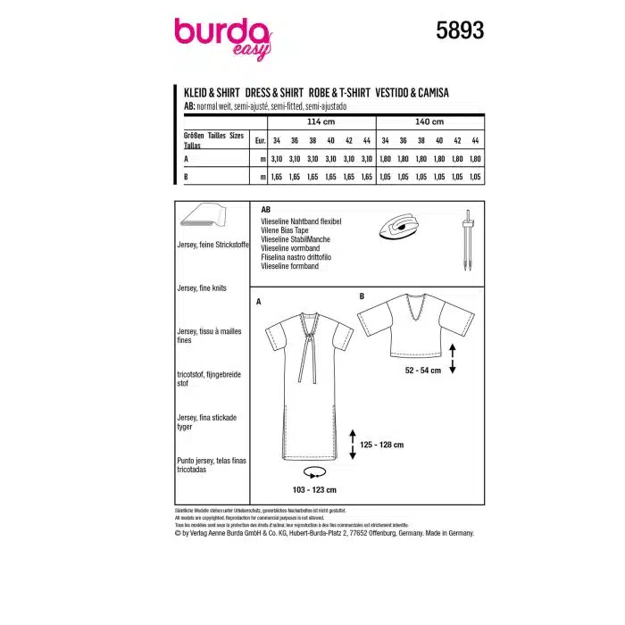 Burda Patroon 5893 - Shirt en Jurk
