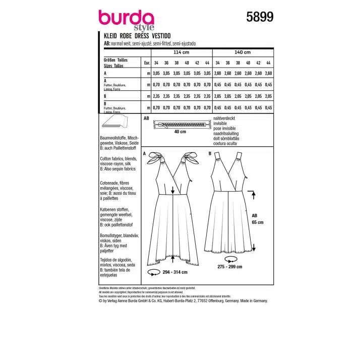 Burda Patroon 5899 - Jurk in Variaties