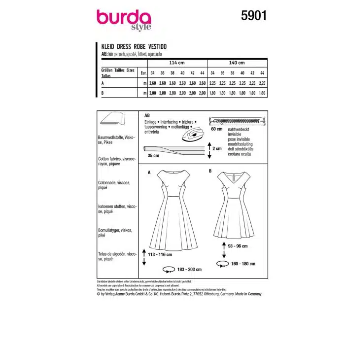 Burda Patroon 5901 - Jurk in Variaties