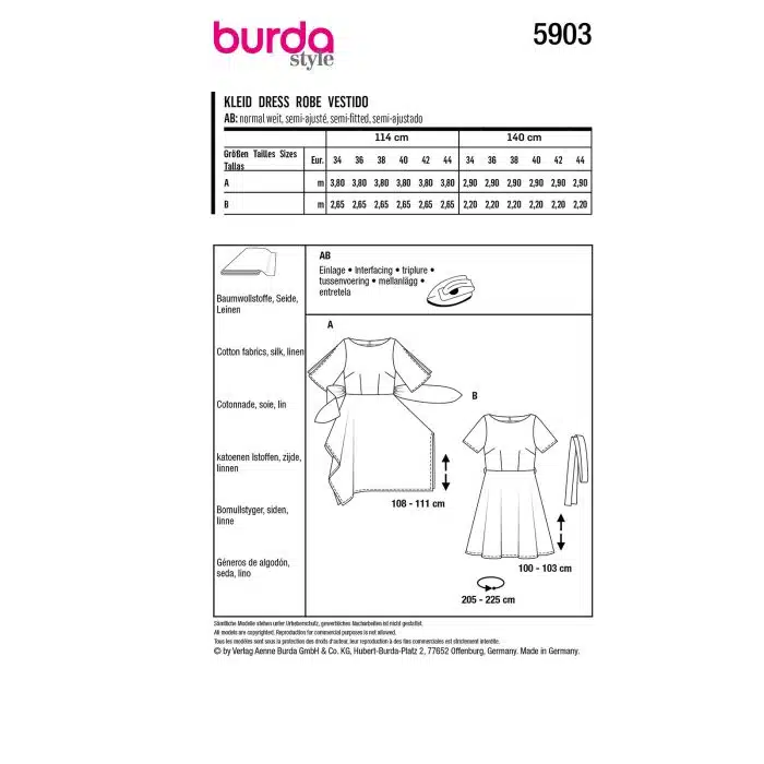 Burda Patroon 5903 - Jurk in Variaties