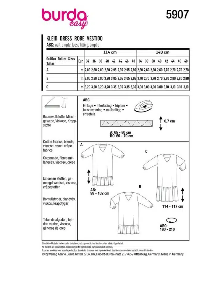 Burda Patroon 5907 - Jurk in Variaties
