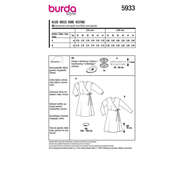 Burda Patroon 5933 - Jurk in Variaties