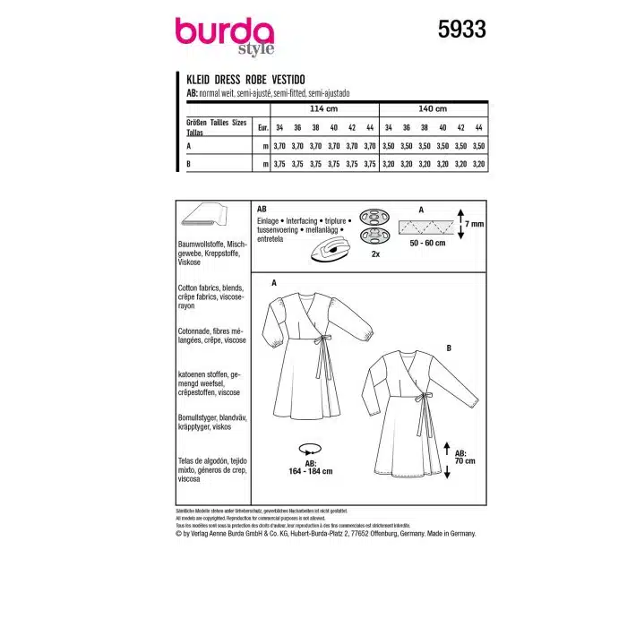 Burda Patroon 5933 - Jurk in Variaties