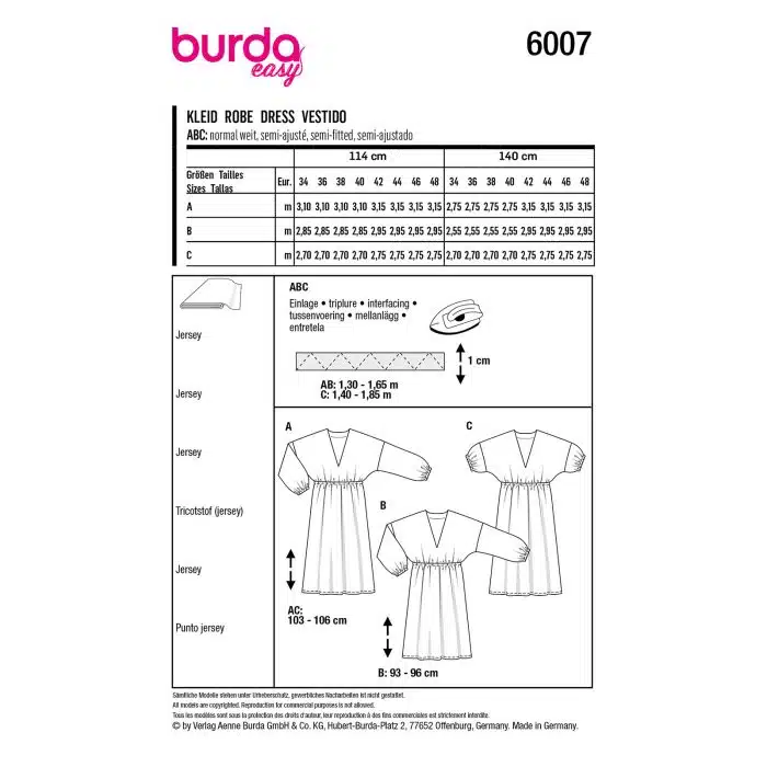 Burda Patroon 6007 - Jurk in Variaties