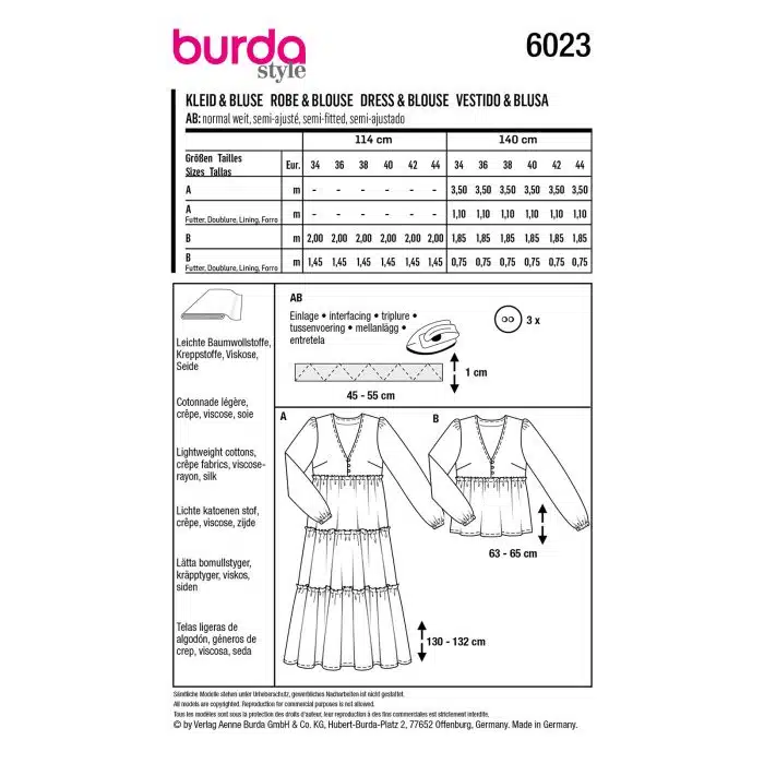 Burda Patroon 6023 - Jurk en Blouse