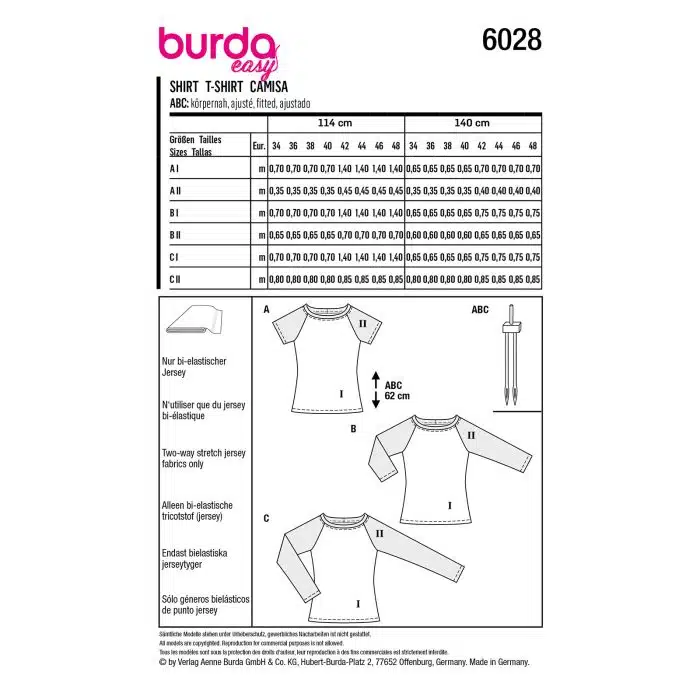 Burda Patroon 6028 - Shirt in Variaties