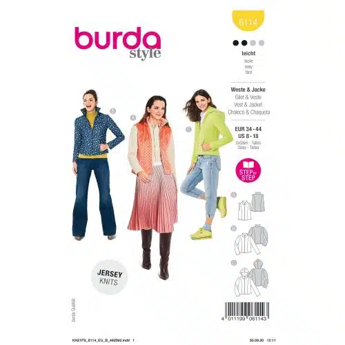 Burda Patroon 6114 - Bodywarmer en Vest in Variaties