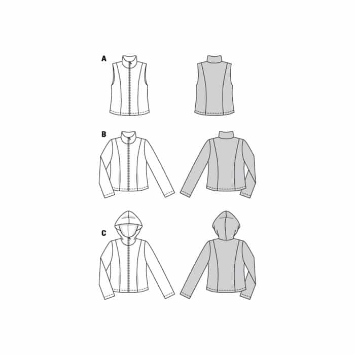 Burda Patroon 6114 - Bodywarmer en Vest in Variaties