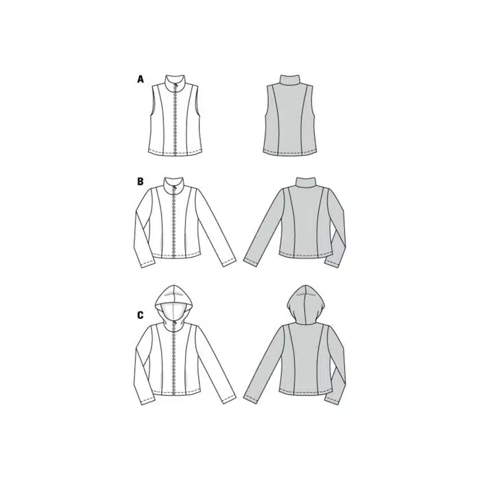 Burda Patroon 6114 - Bodywarmer en Vest in Variaties