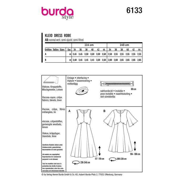 Burda Patroon 6133 - Jurk in Variaties
