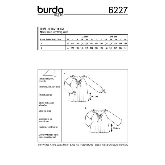 Burda Patroon 6227 - Blouse in Variaties