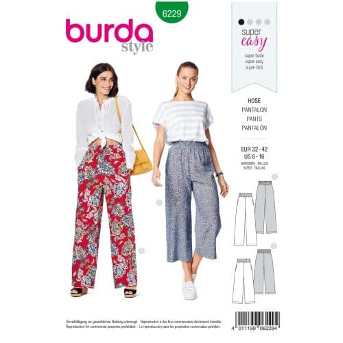 Burda Patroon 6229 - Broek in Variaties