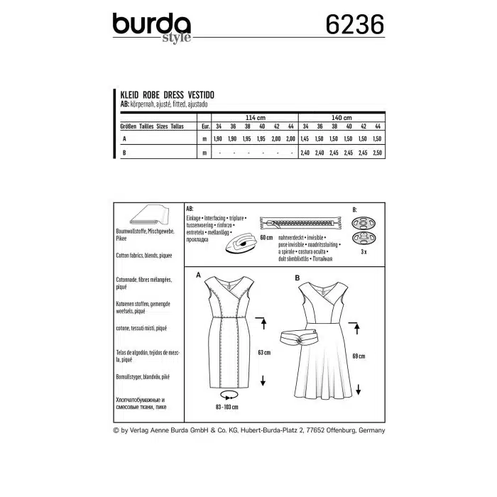 Burda Patroon 6236 - Jurk in Variaties