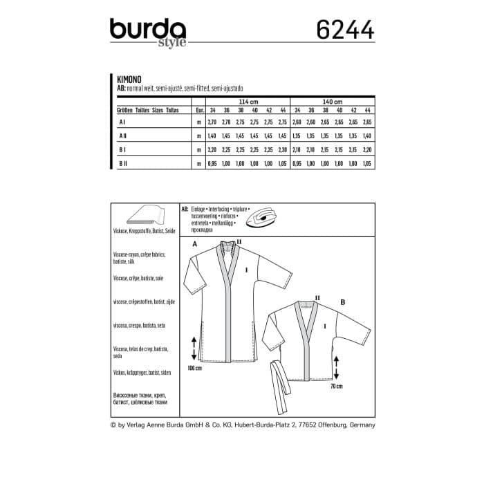 Burda Patroon 6244 - Kimono