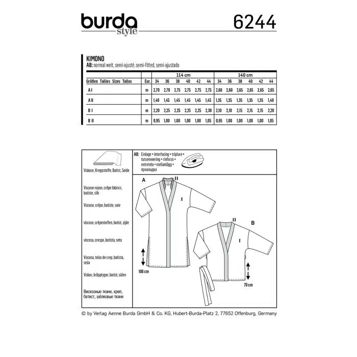 Burda Patroon 6244 - Kimono