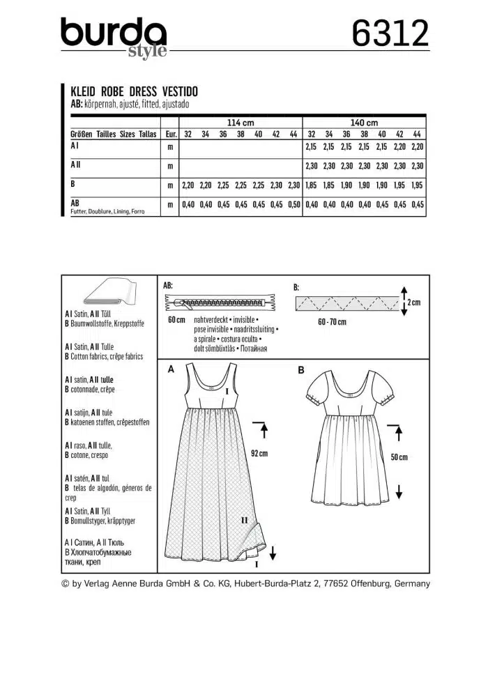 Burda Patroon 6312 - Jurk in variaties