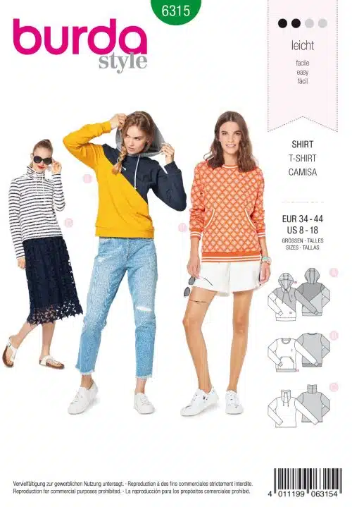 Burda Patroon 6315 - Shirt in variaties