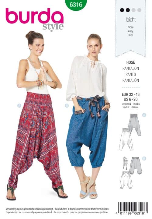 Burda Patroon 6316 - Broek in variaties