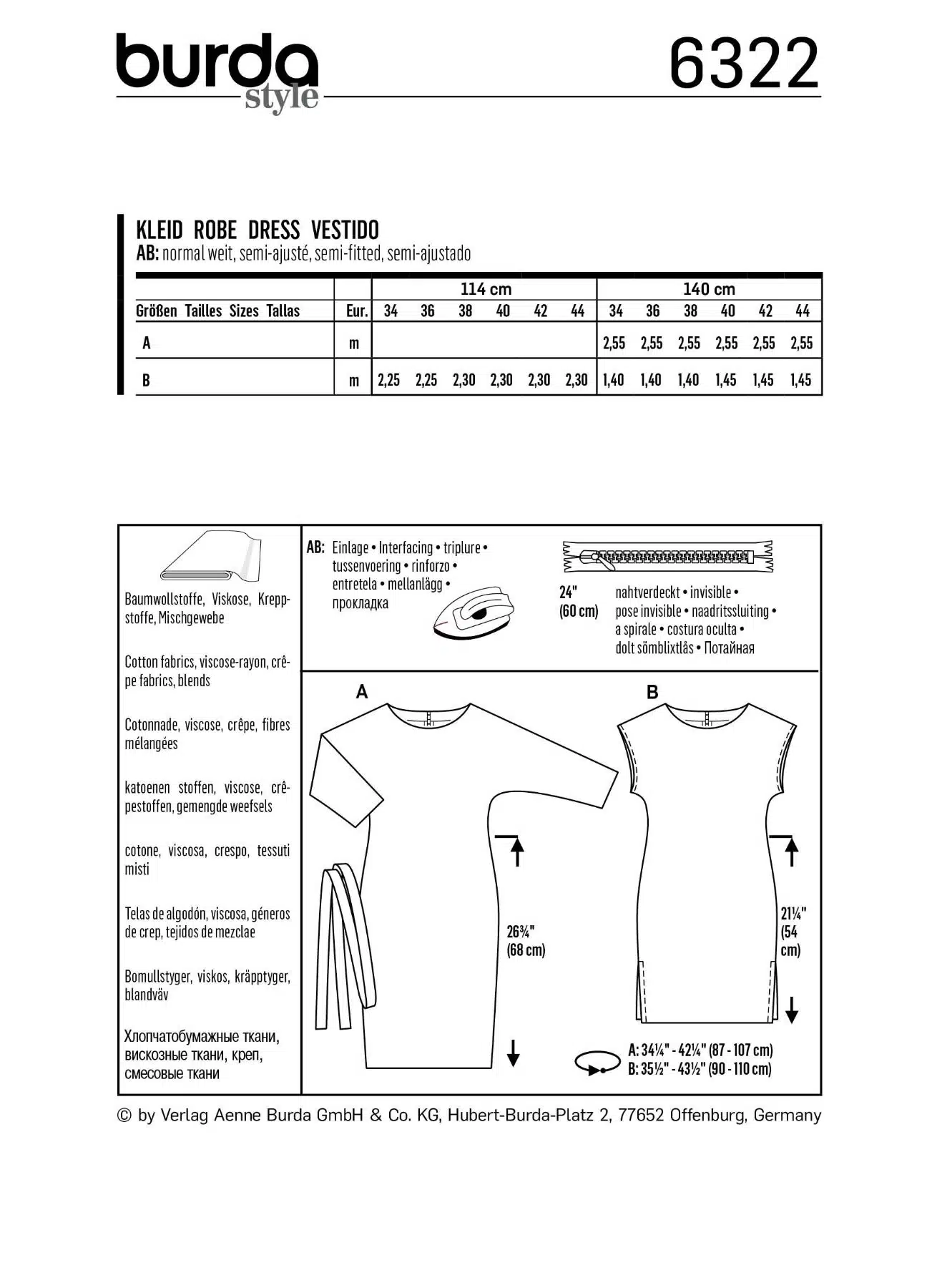 Burda Patroon 6322 - Jurk in variaties