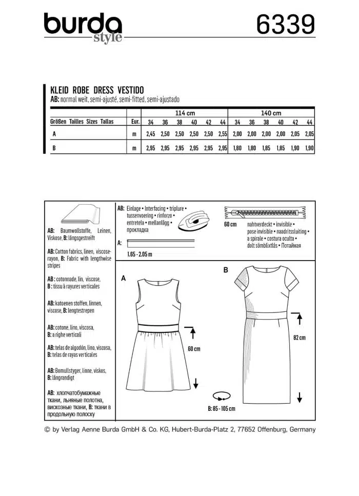 Burda Patroon 6339 - Jurk in variaties