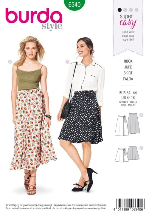 Burda Patroon 6340 - Rok in variaties