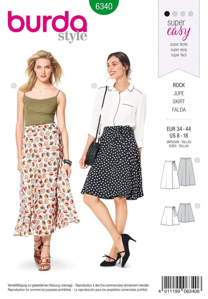 Burda Patroon 6340 - Rok in variaties