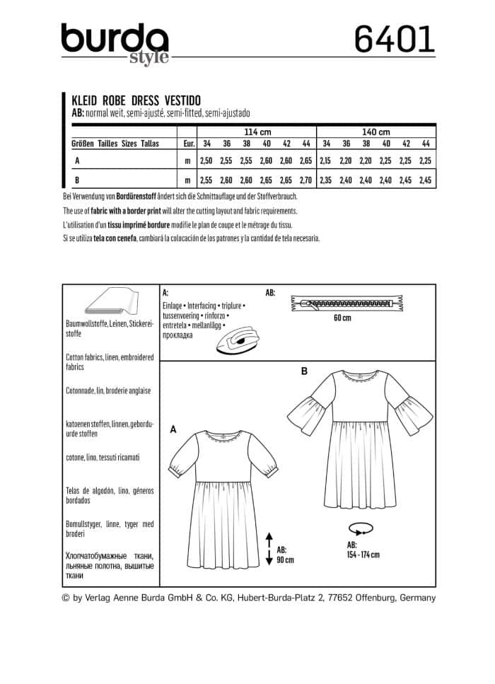 Burda Patroon 6401 - Jurk in variaties