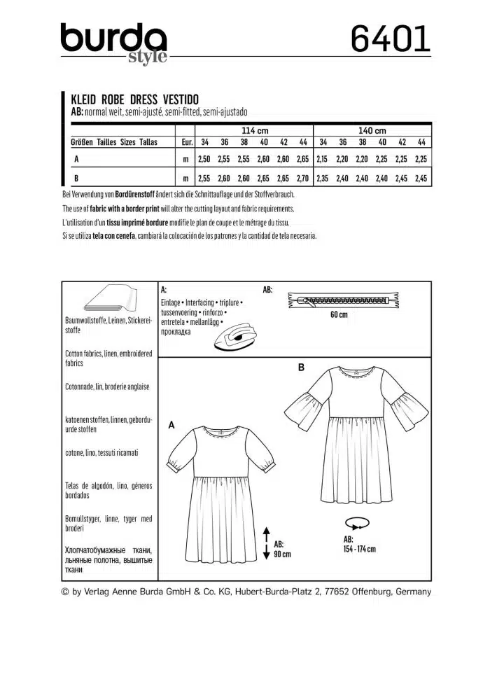 Burda Patroon 6401 - Jurk in variaties