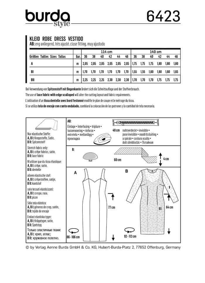 Burda Patroon 6423 - Jurk in variaties