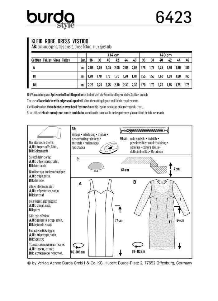 Burda Patroon 6423 - Jurk in variaties