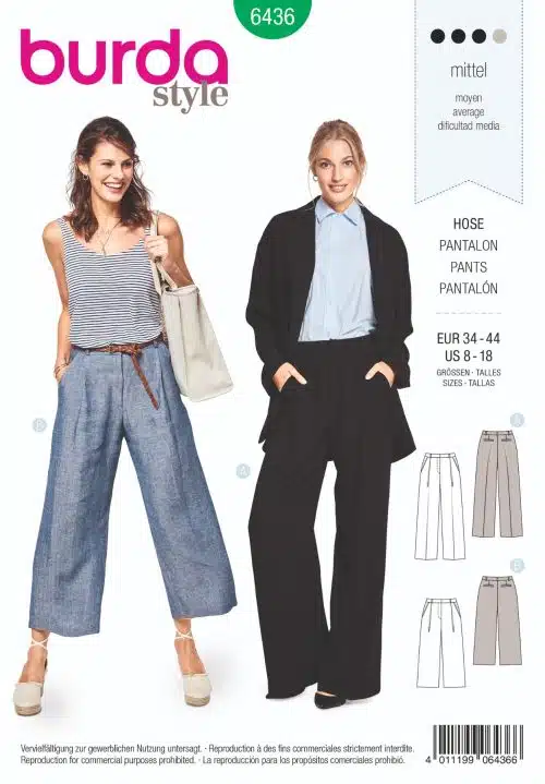 Burda Patroon 6436 - Broek in variaties