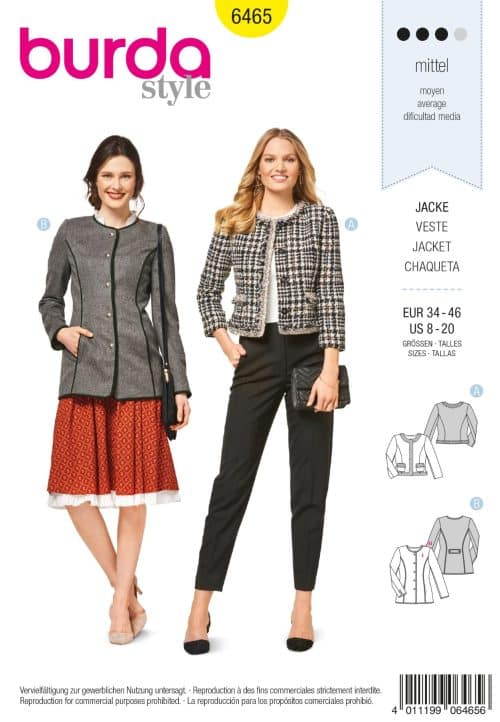 Burda Patroon 6465 - Jasje in variaties