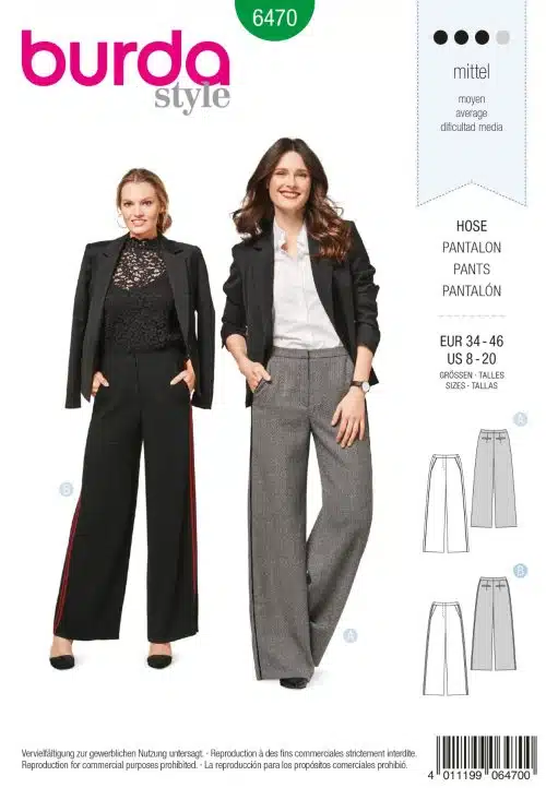 Burda Patroon 6470 - Broek in variaties