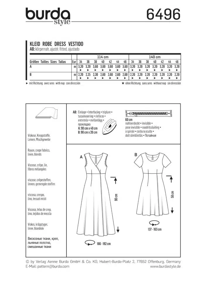 Burda Patroon 6496 - Jurk in variaties