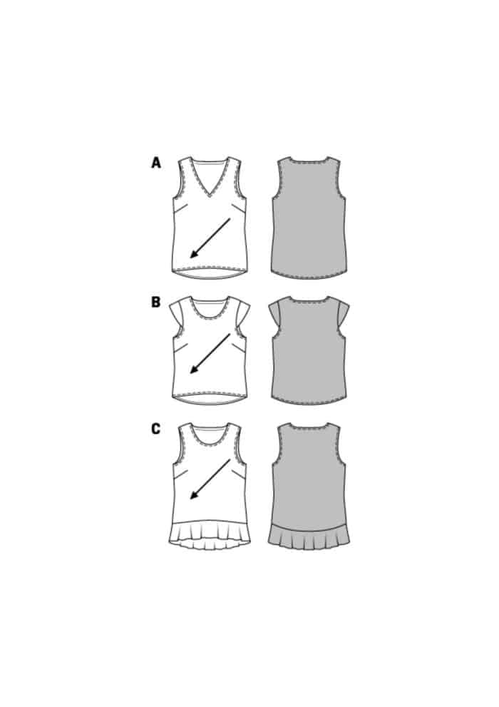 Burda Patroon 6501 - Top in variaties