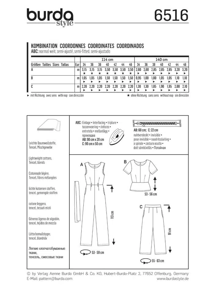 Burda Patroon 6516 - Jumpsuit, broek en top