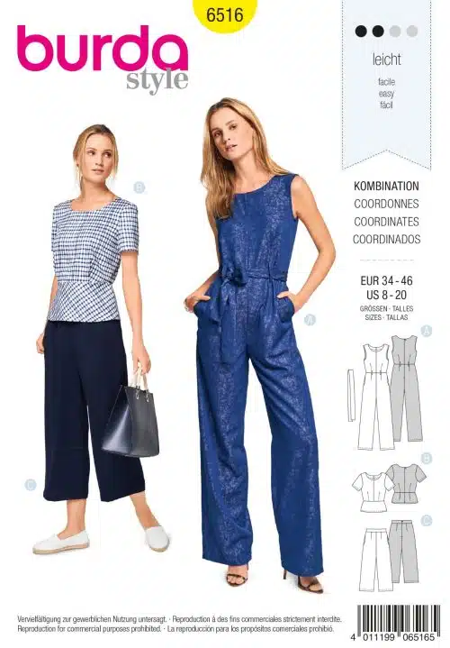 Burda Patroon 6516 - Jumpsuit, broek en top