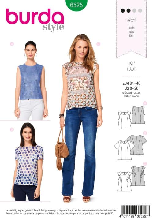 Burda Patroon 6525 - Top in variaties