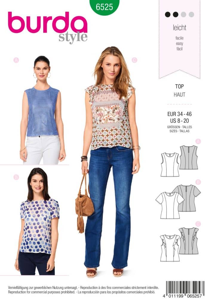 Burda Patroon 6525 - Top in variaties