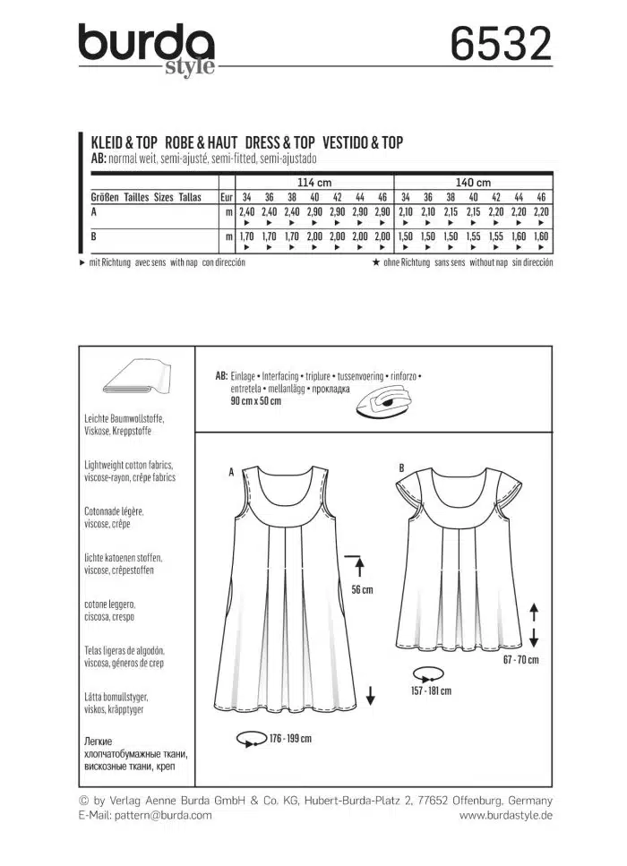 Burda Patroon 6532 - Jurk en Top