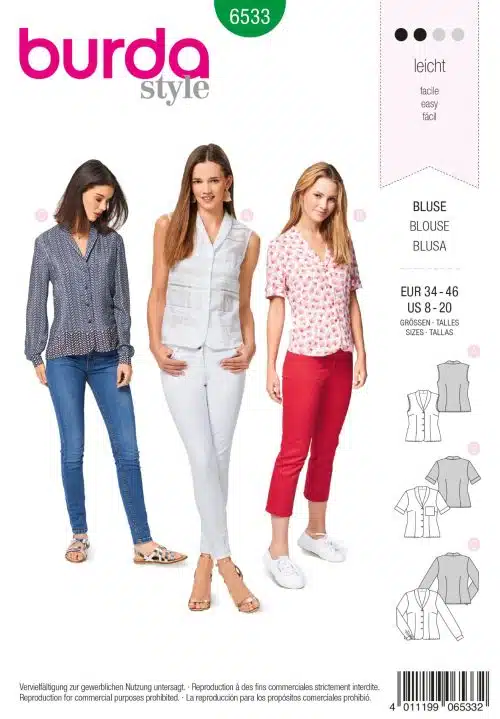 Burda Patroon 6533 - Blouse in variaties