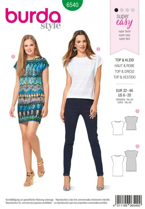 Burda Patroon 6540 - Jurk en top