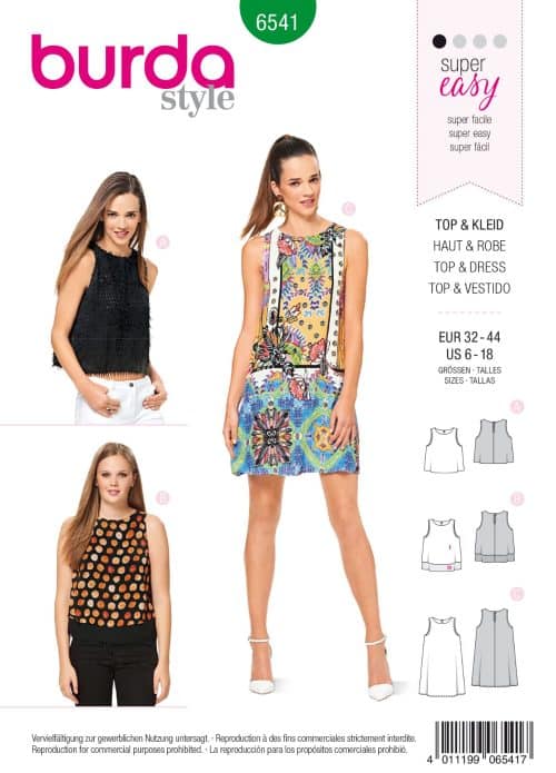 Burda Patroon 6541 - Top in variaties en jurk