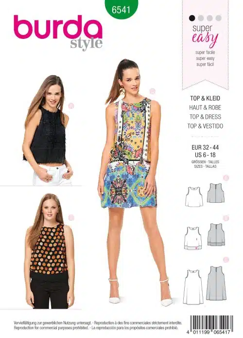 Burda Patroon 6541 - Top in variaties en jurk
