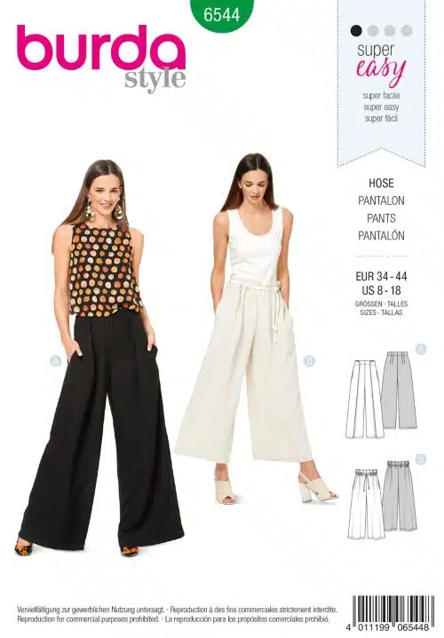 Burda Patroon 6544 - Broek in variaties