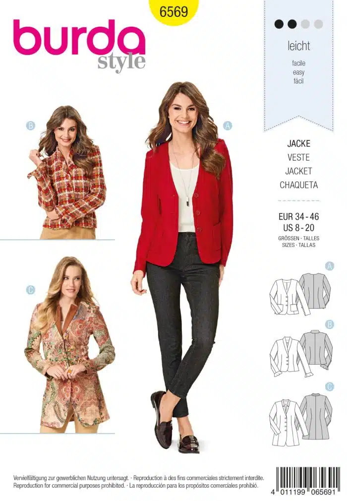 Burda Patroon 6569 - Jasje in variaties