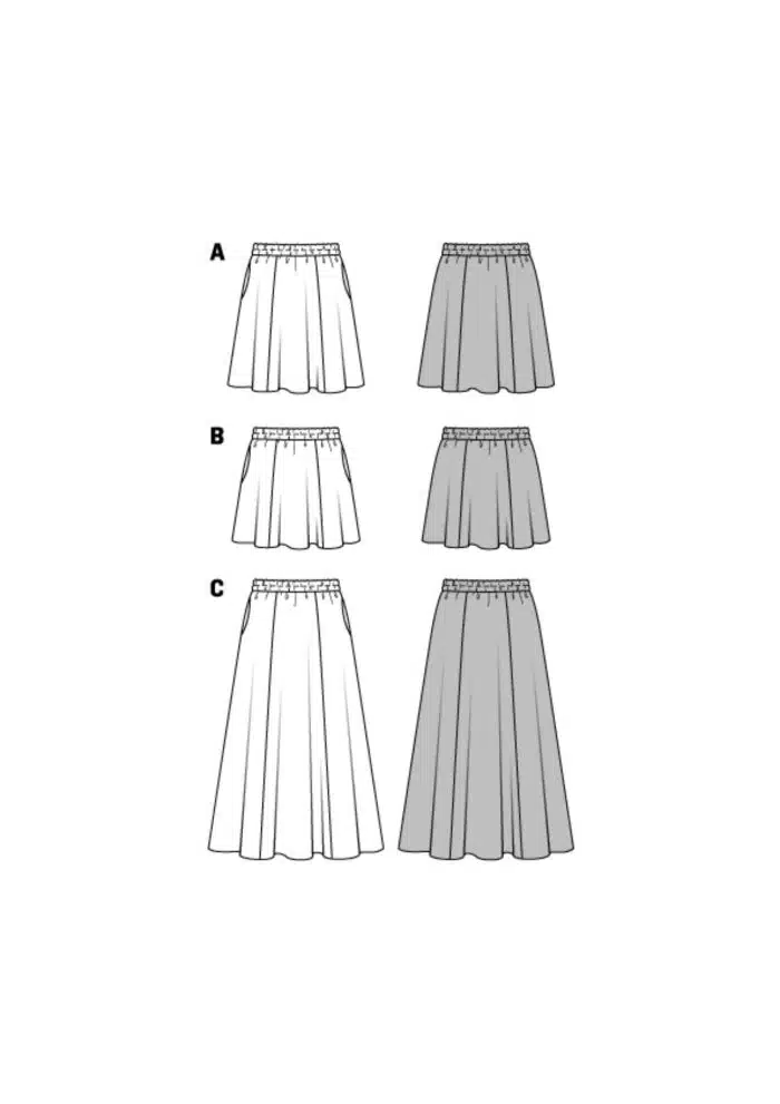 Burda Patroon 6586 - Rok in variaties